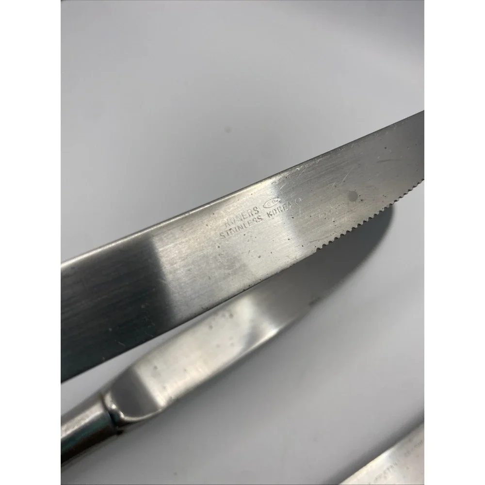 Vintage Set Of 6 Rogers Co. Stainless Pistol 2 Steak Knives &‎ 4 Butter